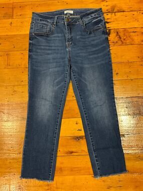 Fire & Rain Y2K Cropped Jeans Juniors 13 Raw Hem Stretch